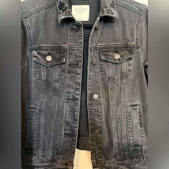Abercrombie & Fitch Distressed Heavyweight Denim Jean Jacket Women's Size Small - Picture 4 of 9